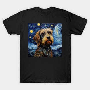 Wirehaired Pointing Griffon painted by Vincent Van Gogh T-Shirt